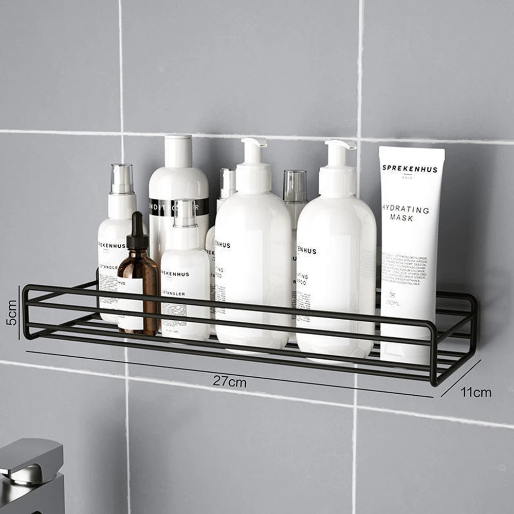 1/2PCS Bathroom Shelf Shower Wall Mount Shampoo Storage Holder With Suction Cup No Drilling Kitchen Storage Bathroom Accessories