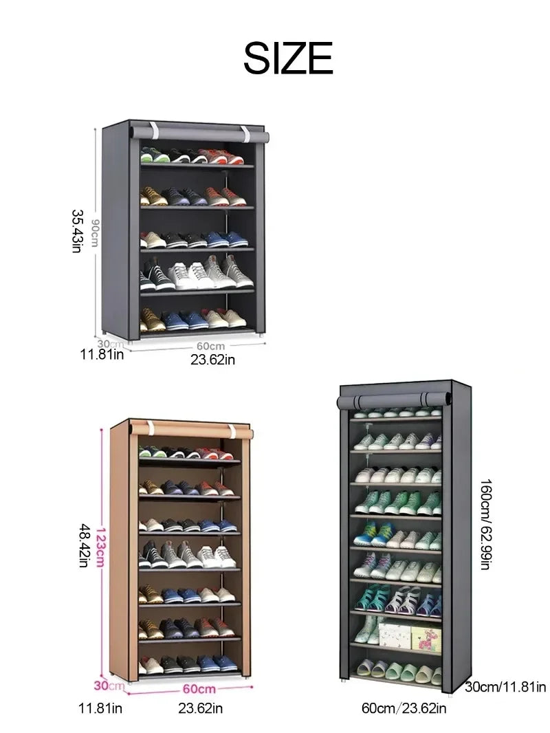 Dustproof Shoe Storage Rack Organizer Multilayer Nonwoven Shoes Storage Cabinet Home Hallway Space-saving Cabinets Shoe Shelf