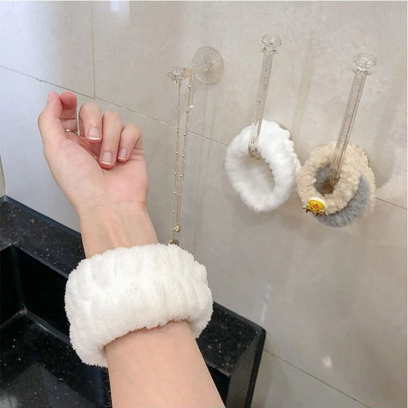 2Pcs One Pair Wash Face and Wrist Band Absorb Water Sports Sweat Wiping Bracelet Hairband Moisture Proof Sleeve Wrist Guard