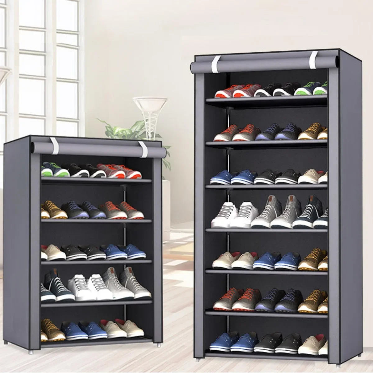 Dustproof Shoe Storage Rack Organizer Multilayer Nonwoven Shoes Storage Cabinet Home Hallway Space-saving Cabinets Shoe Shelf