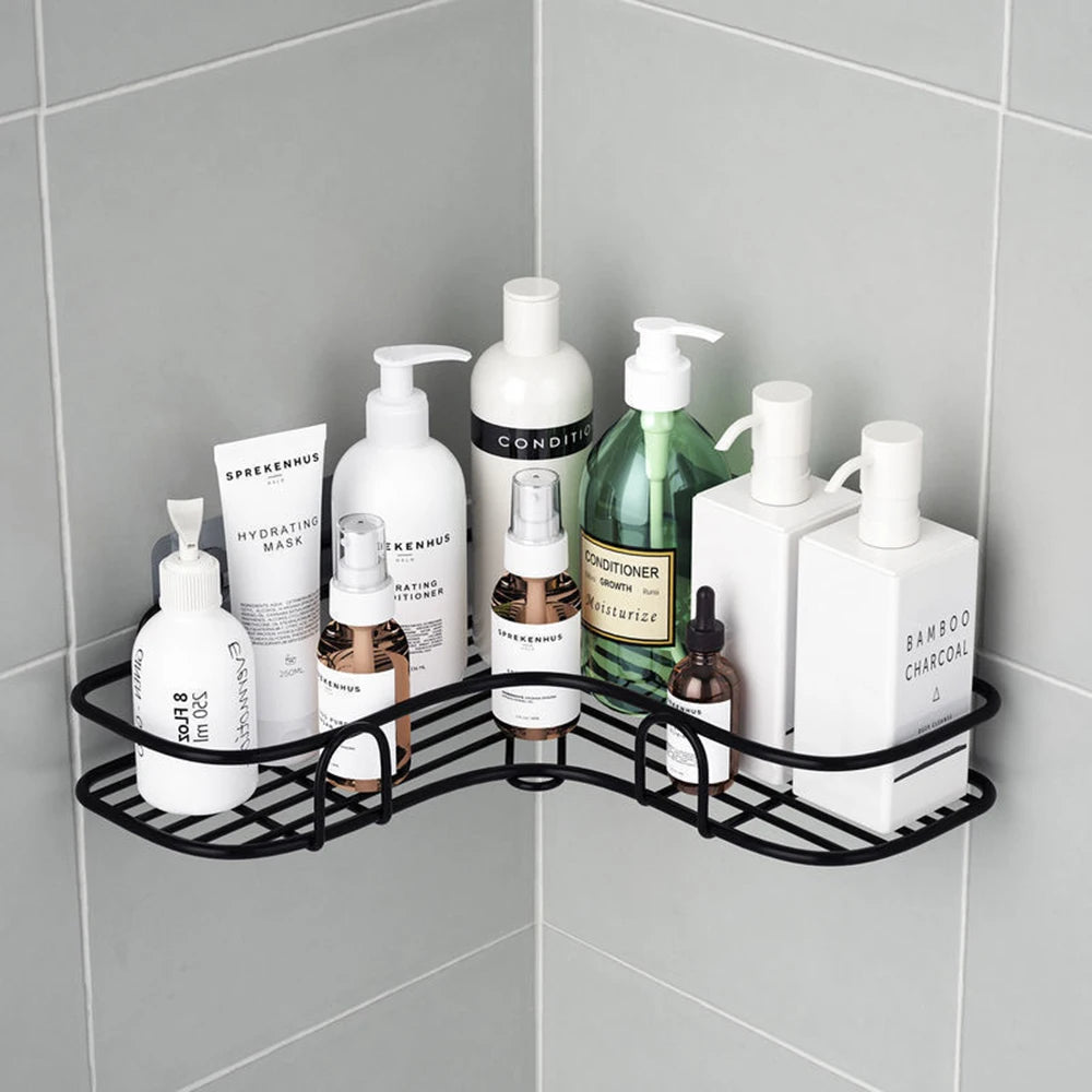 1/2PCS Bathroom Shelf Shower Wall Mount Shampoo Storage Holder With Suction Cup No Drilling Kitchen Storage Bathroom Accessories