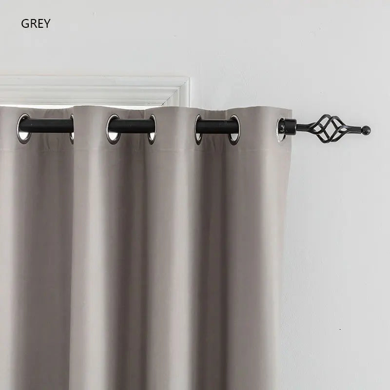 1PC Blackout Curtains for Bedroom Full Light Blocking Drapes With Black Backing Thermal Insulated For Living Room Grey